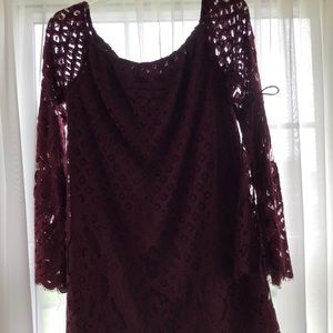 TOBI lace over the shoulder dress